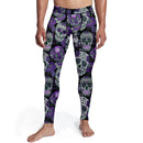 Men's Purple Sugar Skull Tights