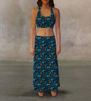 Moon-Light Teal Maxi Skirt
