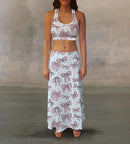 Pink Bows Maxi Skirt
