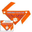 Clemson Tigers Pet Reversible Paisley Bandana - National Fur League