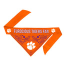 Clemson Tigers Pet Reversible Paisley Bandana - National Fur League