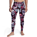 Mens Black and Red Skulls Tights
