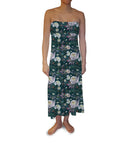 Emerald White Roses Maxi Skirt