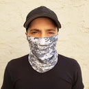 Digital Grey Camouflage Neck Gaiter