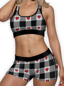 Plaid Hearts Boy Short